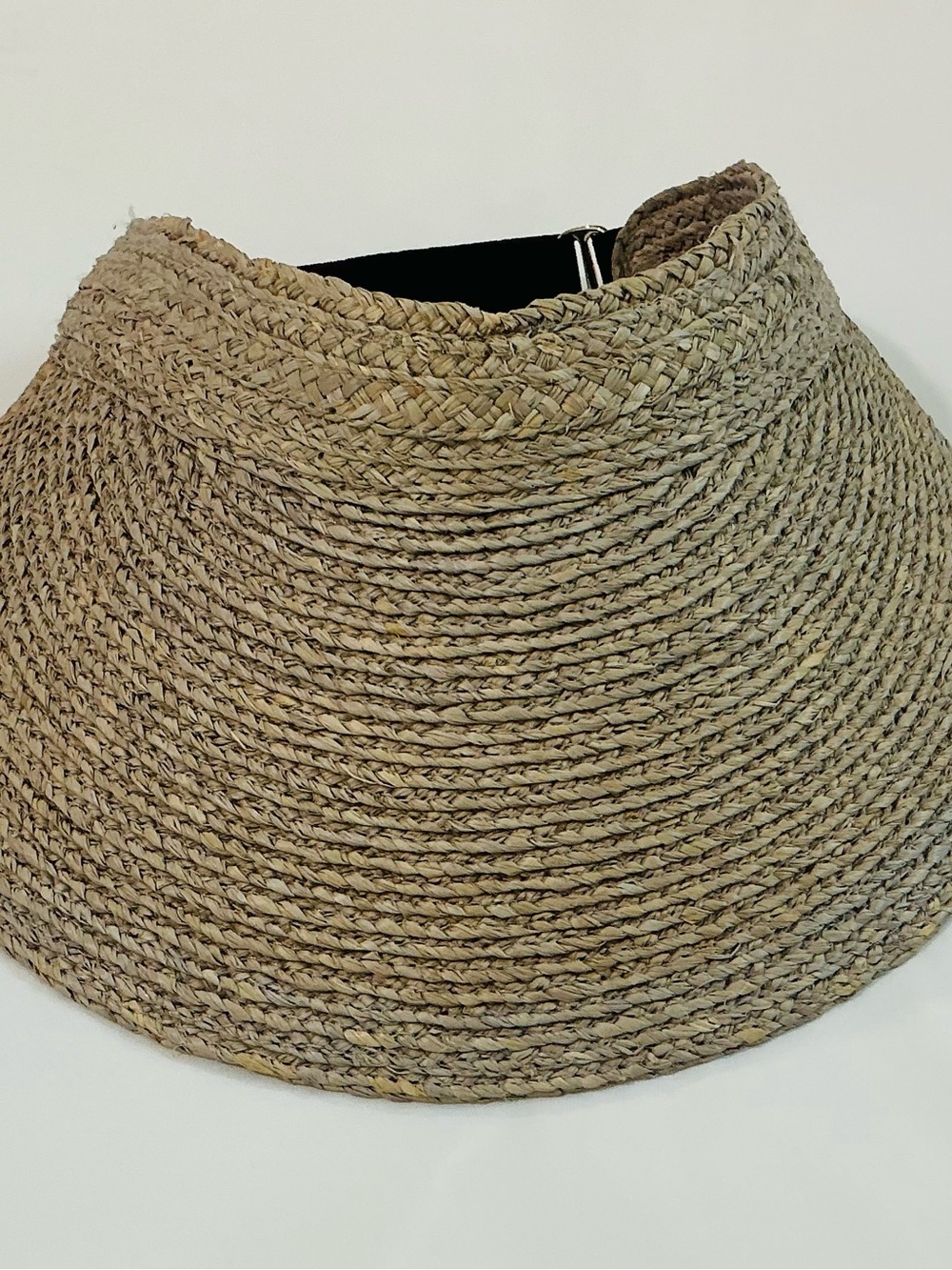 Helen Kaminski Braided Straw Visor in Natural Tan